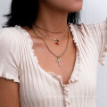 Fashion Creative Jewelry Cute Cherry Choker Simple Cross Necklace Set